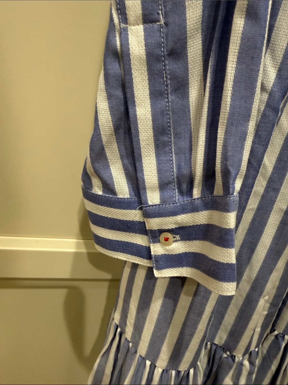 Vineyard Vines Blue and White Striped Tiered Shirt Dress New W/out Tags Sz 4+ - Picture 3 of 6